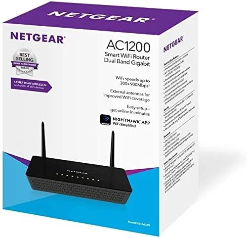 روتر هوشمند وای فای NETGEAR AC1200 با آنتن های خارجی (R6220-100INS)