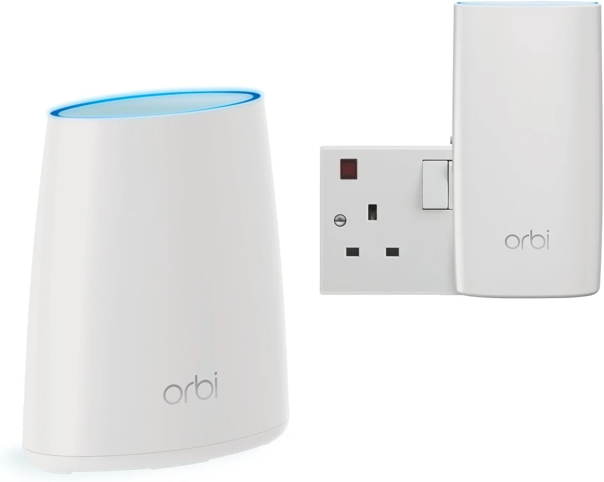 سیستم وای‌فای مش خانگی Netgear Ng-Rbk30-100UKs Rbk30 Orbi (روتر و ماهواره)، پوشش تا 3000 فوت مربع، Tri-Band Ac2200 (2.2 گیگابیت بر ثانیه) - کنترل والدین Circle و فعال شده با Alexa