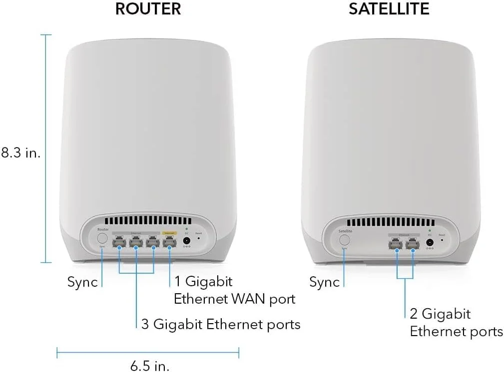 سیستم مش وای فای 6 NETGEAR Orbi (RBK762S) | روتر مش وای فای 6 با 2 توسعه دهنده مش ماهواره ای | AX5400 تا 5.4 گیگابیت بر ثانیه | پوشش تا 5000 فوت مربع و تا 75 دستگاه | راه اندازی آسان با برنامه