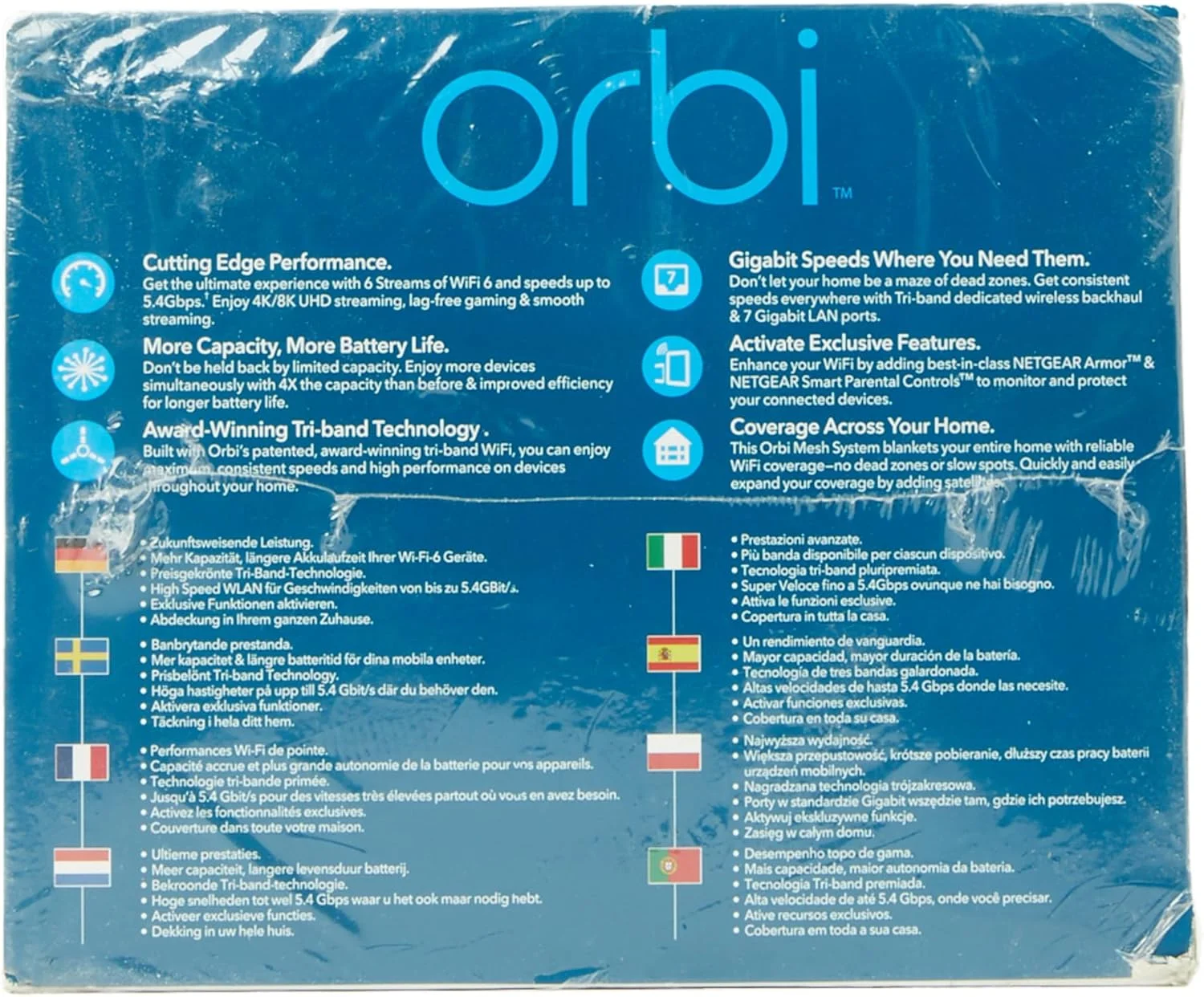 سیستم مش وای فای 6 NETGEAR Orbi (RBK762S) | روتر مش وای فای 6 با 2 توسعه دهنده مش ماهواره ای | AX5400 تا 5.4 گیگابیت بر ثانیه | پوشش تا 5000 فوت مربع و تا 75 دستگاه | راه اندازی آسان با برنامه