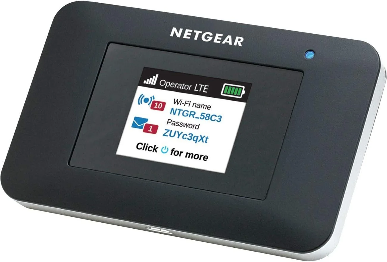 مودم روتر همراه NETGEAR مدل AC797-100NAS، سرعت دانلود 400 مگابیت بر ثانیه، اتصال تا 15 دستگاه، ایجاد WLAN در هر مکان، GSM آنلاک