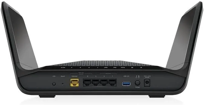 روتر وای فای 6 NETGEAR Nighthawk (RAX70) | سرعت بی سیم AX6600 (تا 6.6 گیگابیت بر ثانیه) | سازگار با روتر بازی PS5 روتر وای فای 6 NETGEAR Nighthawk (RAX70) | سرعت بی سیم AX6600 (تا 6.6 گیگابیت بر ثانیه) | سازگار با روتر بازی PS5