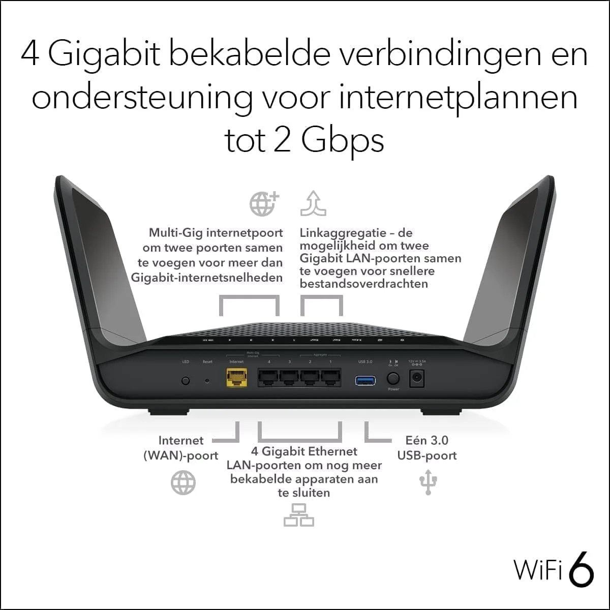 روتر وای فای 6 NETGEAR Nighthawk (RAX70) | سرعت بی سیم AX6600 (تا 6.6 گیگابیت بر ثانیه) | سازگار با روتر بازی PS5 روتر وای فای 6 NETGEAR Nighthawk (RAX70) | سرعت بی سیم AX6600 (تا 6.6 گیگابیت بر ثانیه) | سازگار با روتر بازی PS5