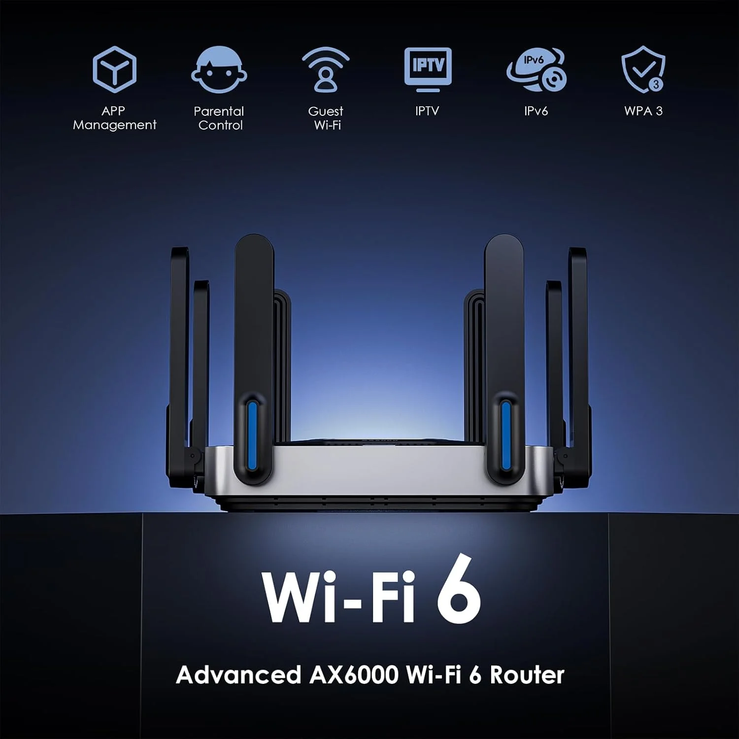 روتر وای فای 6 دو بانده WAVLINK AX6000، پورت های 2.5G Multi-Gig، سرعت وای فای 6000 مگابیت بر ثانیه، روتر وای فای گیمینگ برای اینترنت بی سیم، امنیت WPA3 و VPN برای خانه و تجارت، برد بلند، روترهای کامپیوتر