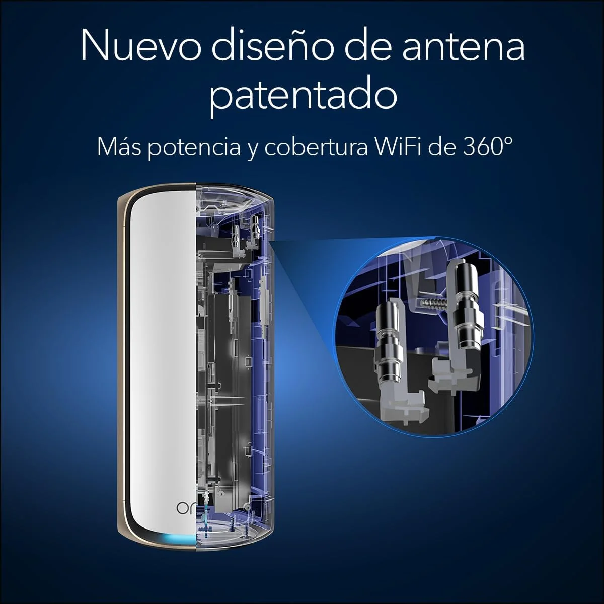 سیستم شبکه مش وای فای 7 چهار بانده Netgear Orbi 970 Series مدل RBE972S، روتر + 1 توسعه دهنده ماهواره ای، پوشش تا 6600 فوت مربع، 200 دستگاه، پورت اینترنت 10 گیگ، BE27000 تا 27 گیگابیت بر ثانیه - سفید