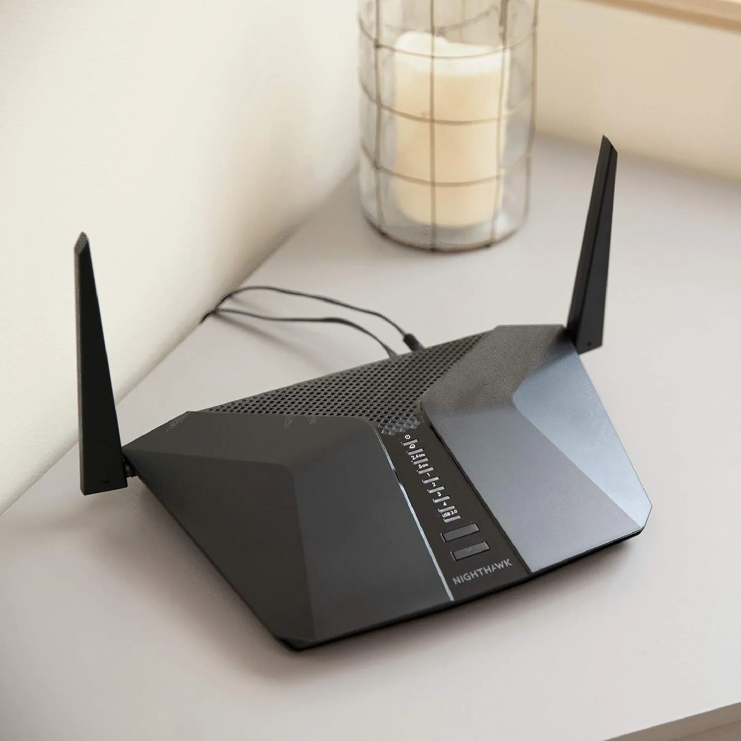 روتر وای فای 6 Netgear NG-RAX40-100EUS Nighthawk AX4، AX3000 تا 3 گیگابیت بر ثانیه، ایده آل برای خانه های هوشمند (RAX40)
