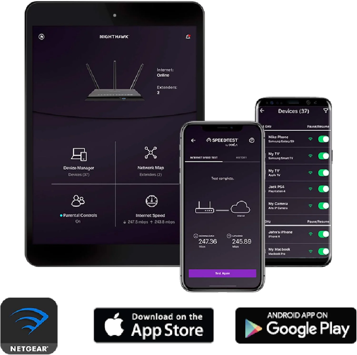 روتر هوشمند وای فای گیگابیتی دو بانده Netgear R6260-100UKS AC1600 (802.11ac) (آنتن های خارجی سرعت وای فای را تا 300 مگابیت بر ثانیه + 1300 مگابیت بر ثانیه افزایش می دهند)، مشکی روتر هوشمند وای فای گیگابیتی دو بانده Netgear R6260-100UKS AC1600 (802.11ac) (آنتن های خارجی سرعت وای فای را تا 300 مگابیت بر ثانیه + 1300 مگابیت بر ثانیه افزایش می دهند)، مشکی