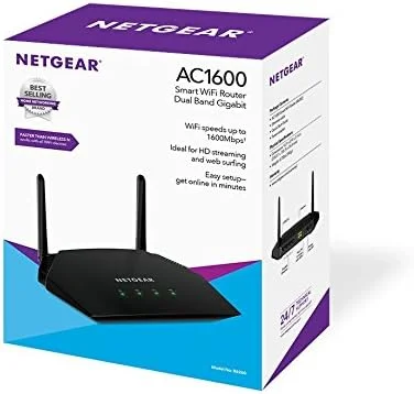روتر هوشمند وای فای گیگابیتی دو بانده Netgear R6260-100UKS AC1600 (802.11ac) (آنتن های خارجی سرعت وای فای را تا 300 مگابیت بر ثانیه + 1300 مگابیت بر ثانیه افزایش می دهند)، مشکی روتر هوشمند وای فای گیگابیتی دو بانده Netgear R6260-100UKS AC1600 (802.11ac) (آنتن های خارجی سرعت وای فای را تا 300 مگابیت بر ثانیه + 1300 مگابیت بر ثانیه افزایش می دهند)، مشکی