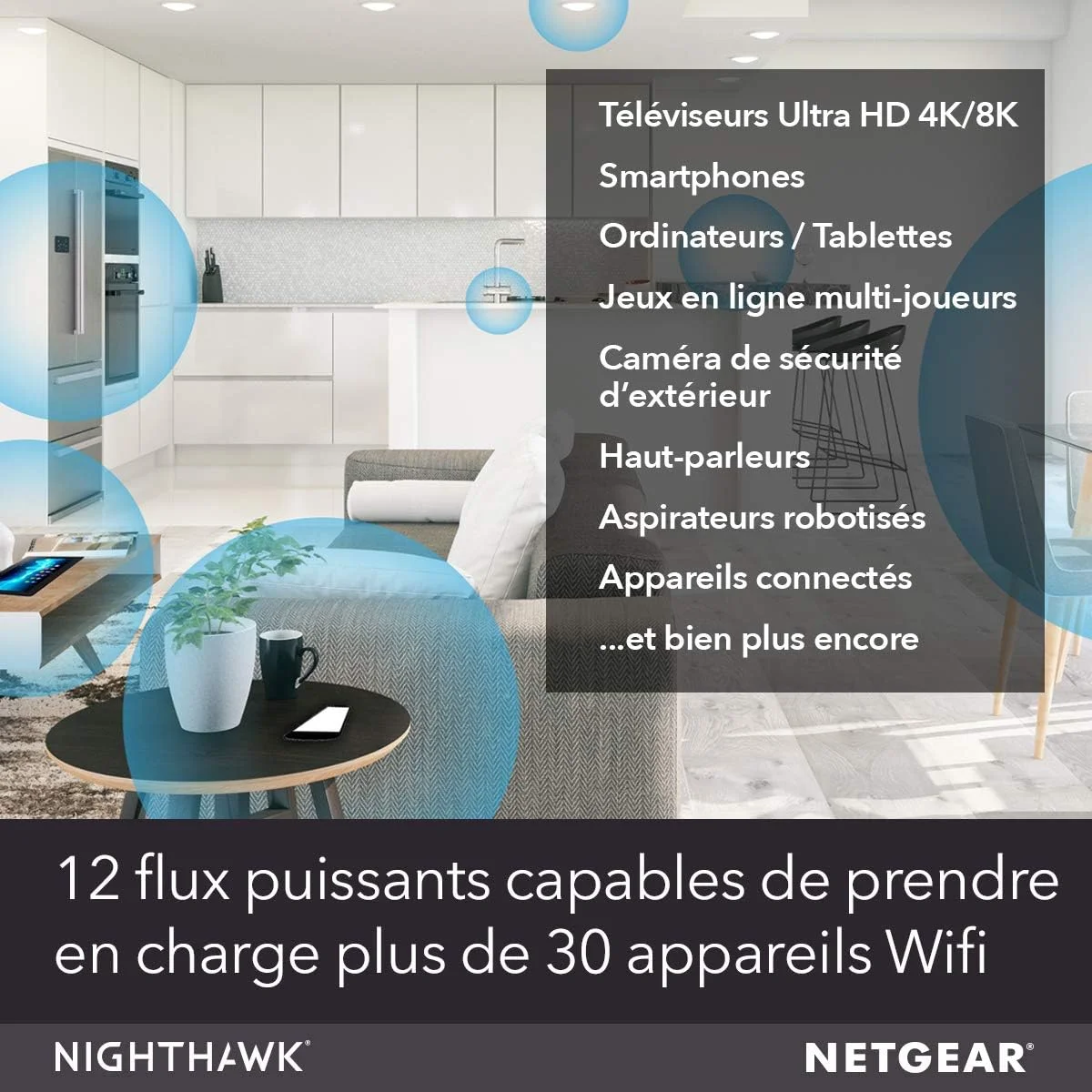 روتر وای فای 6 نسل بعدی Netgear NG-RAX120-100EUS RAX120 Nighthawk AX12، AX6000 تا 6 گیگابیت در ثانیه، ایده آل برای خانه های هوشمند بزرگ - مشکی
