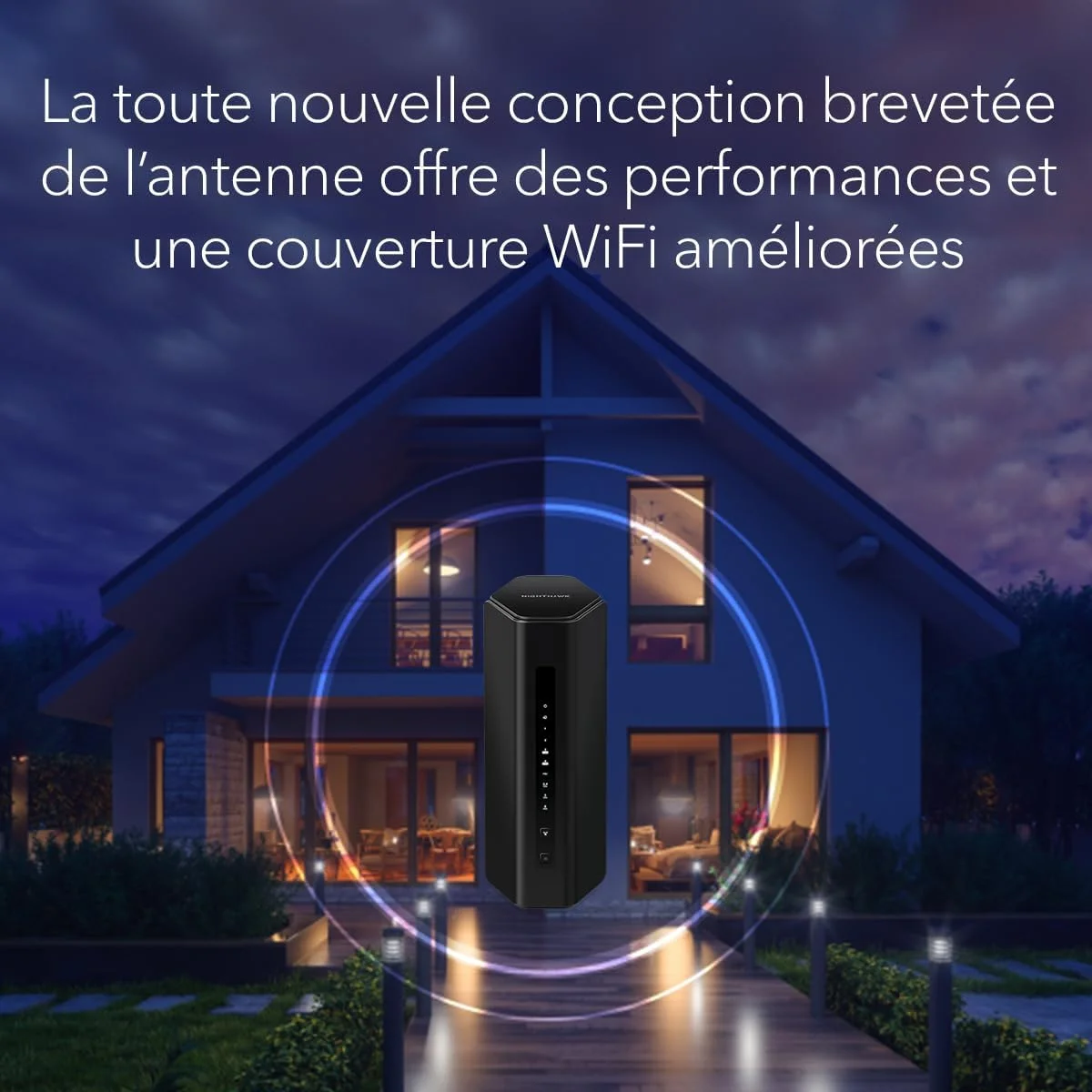 روتر سه بانده وای فای 7 NETGEAR Nighthawk - (RS300) روتر گیمینگ - سرعت وای فای BE9300 (تا 9.3 گیگابیت در ثانیه) - پوشش تا 232 متر مربع، 100 دستگاه - اتصال اینترنت 2.5 گیگ