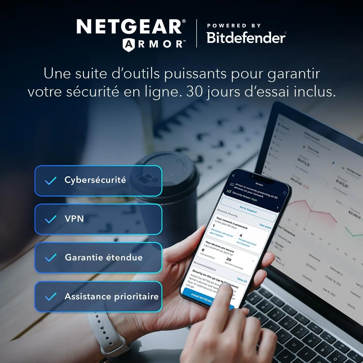 روتر سه بانده وای فای 7 NETGEAR Nighthawk - (RS300) روتر گیمینگ - سرعت وای فای BE9300 (تا 9.3 گیگابیت در ثانیه) - پوشش تا 232 متر مربع، 100 دستگاه - اتصال اینترنت 2.5 گیگ