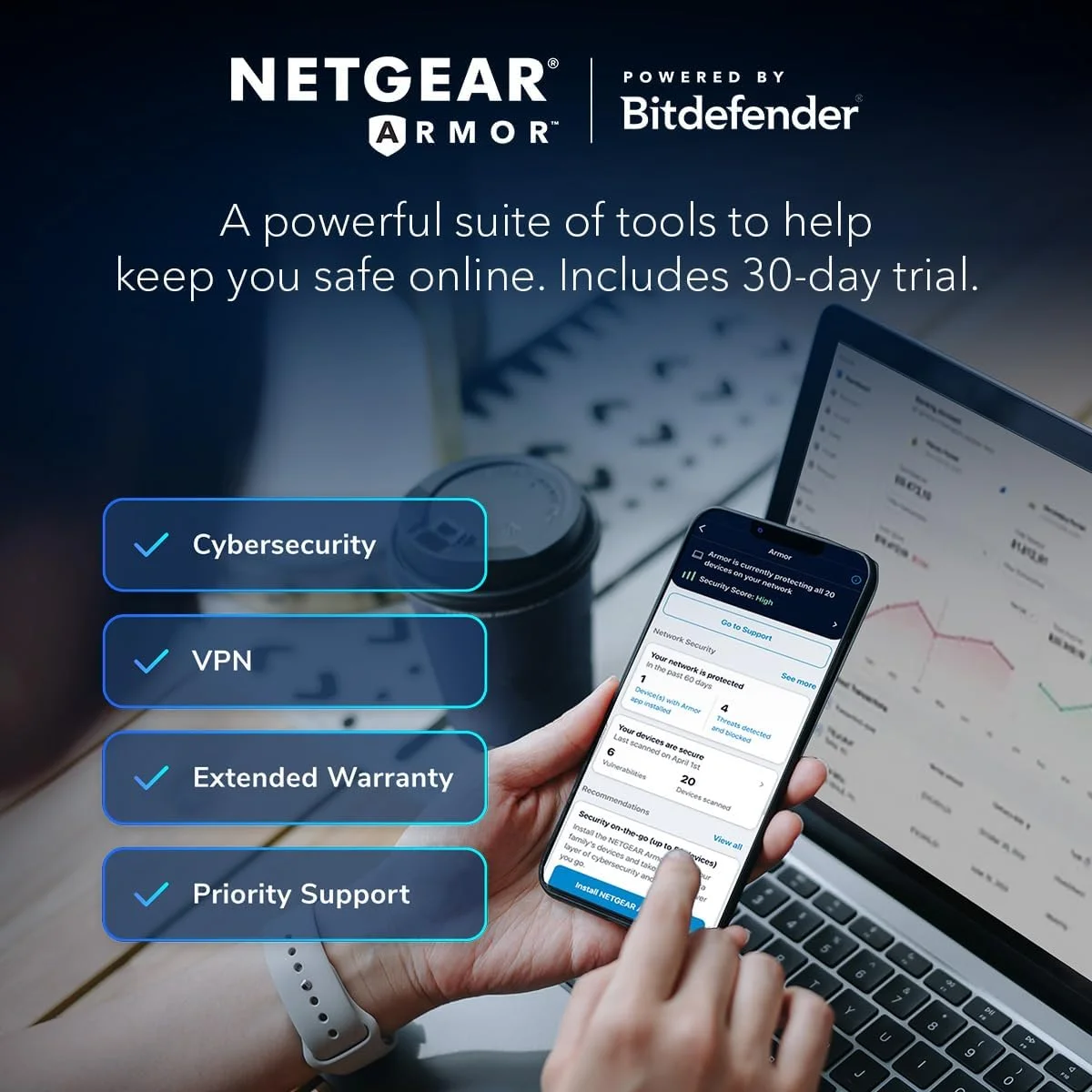 روتر NETGEAR Nighthawk Tri-Band WiFi 7 (RS300) - سرعت بی سیم BE9300 (تا 9.3 گیگابیت بر ثانیه) - پوشش تا 232 متر مربع، 100 دستگاه - پورت اینترنت 2.5 گیگ