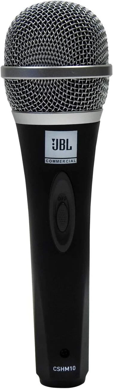 میکروفون دستی داینامیک یک جهته XLR مدل JBL Commercial CSHM10 با کلید روشن/خاموش (کابل شامل نمی شود) مشکی، متوسط