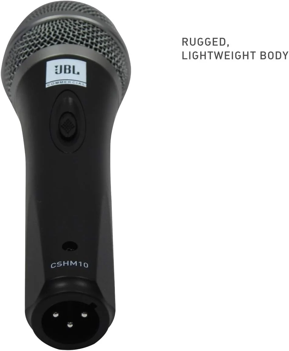 میکروفون دستی داینامیک یک جهته XLR مدل JBL Commercial CSHM10 با کلید روشن/خاموش (کابل شامل نمی شود) مشکی، متوسط میکروفون دستی داینامیک یک جهته XLR مدل JBL Commercial CSHM10 با کلید روشن/خاموش (کابل شامل نمی شود) مشکی، متوسط