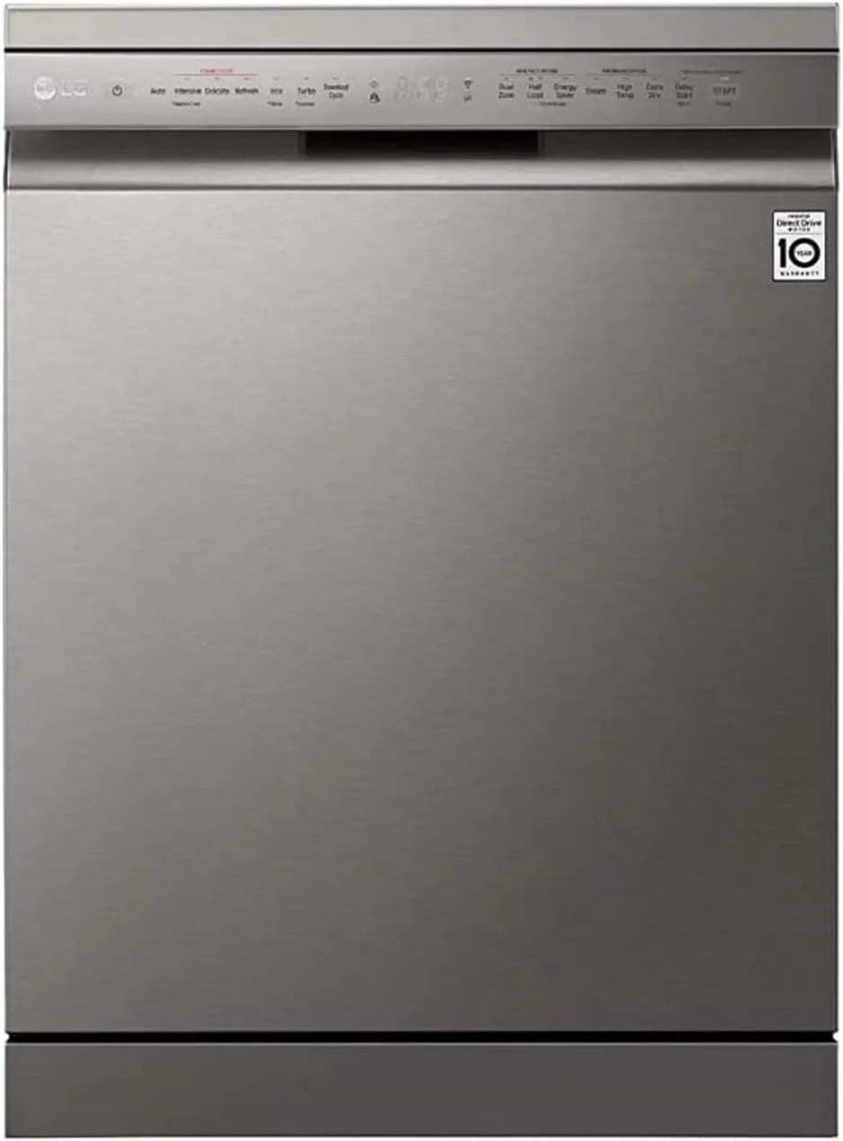 ماشین ظرفشویی ال جی Quad Wash Steam، استیل ضد زنگ، 14 نفره، رنگ نقره ای، مدل DFB425FP - (نسخه بین المللی).