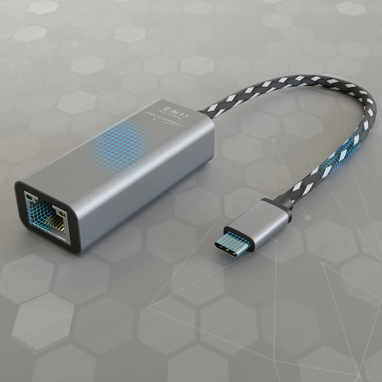 آداپتور USB C به اترنت با بدنه فلزی مقاوم در برابر شکستگی (USB-C نر به RJ45 LAN ماده، اتصال شبکه/اینترنت پایدار برای نوت بوک/MacBook/تبلت با سرعت 1 گیگابیت بر ثانیه، کابل 10 سانتی متری) توسط CableDirect
