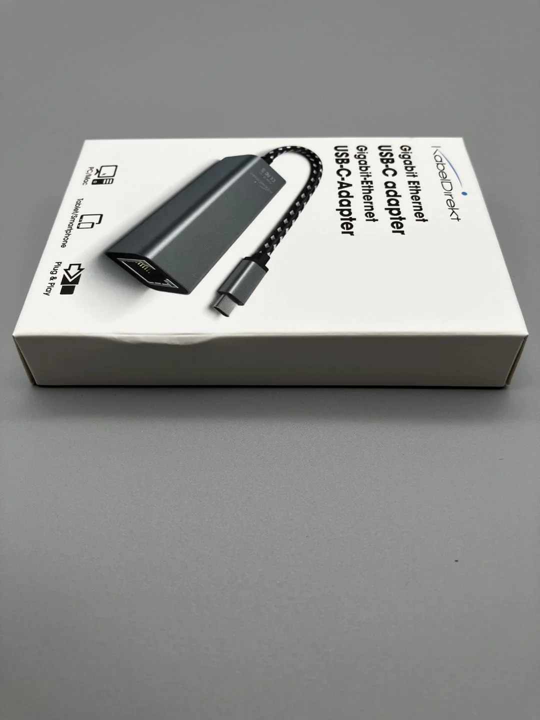 آداپتور USB C به اترنت با بدنه فلزی مقاوم در برابر شکستگی (USB-C نر به RJ45 LAN ماده، اتصال شبکه/اینترنت پایدار برای نوت بوک/MacBook/تبلت با سرعت 1 گیگابیت بر ثانیه، کابل 10 سانتی متری) توسط CableDirect