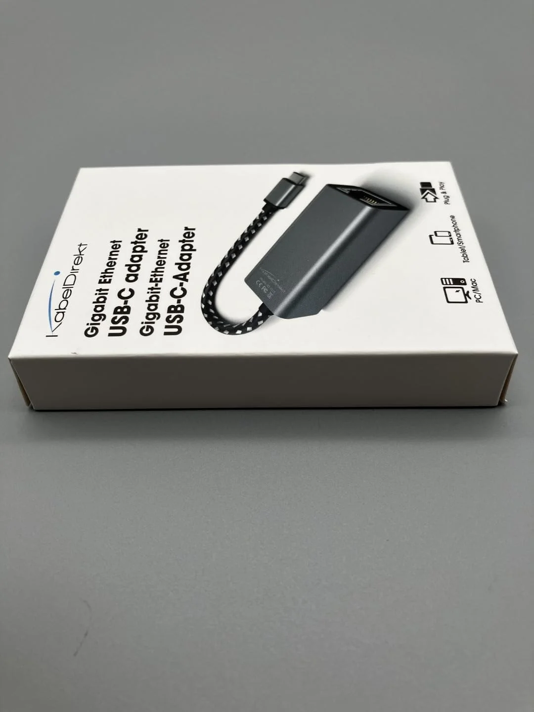 آداپتور USB C به اترنت با بدنه فلزی مقاوم در برابر شکستگی (USB-C نر به RJ45 LAN ماده، اتصال شبکه/اینترنت پایدار برای نوت بوک/MacBook/تبلت با سرعت 1 گیگابیت بر ثانیه، کابل 10 سانتی متری) توسط CableDirect