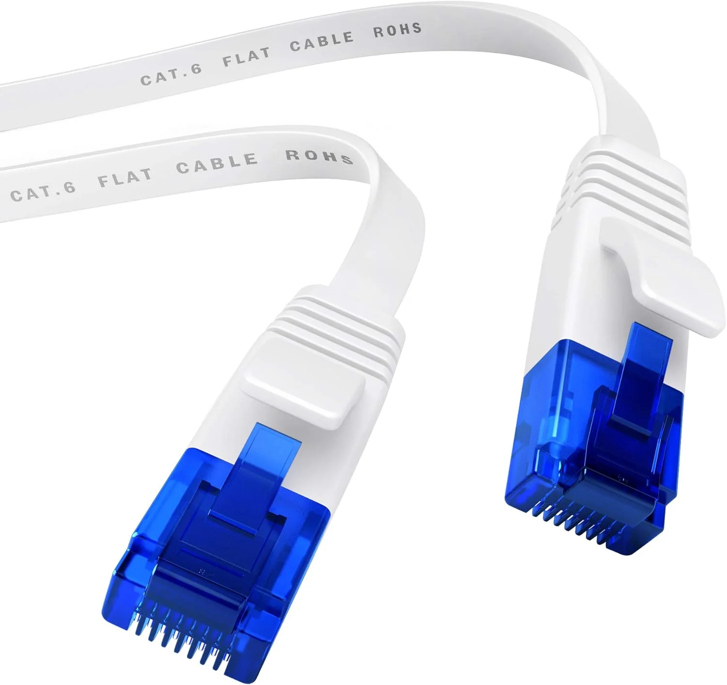 کابل دایرکت - کابل اترنت و سیم شبکه تخت - 7.6 متر - کابل گیگابیتی RJ45 - بسیار انعطاف پذیر، مناسب برای نصب دائمی - ایده آل برای شبکه ها/LAN ها؛ مشکی/آبی