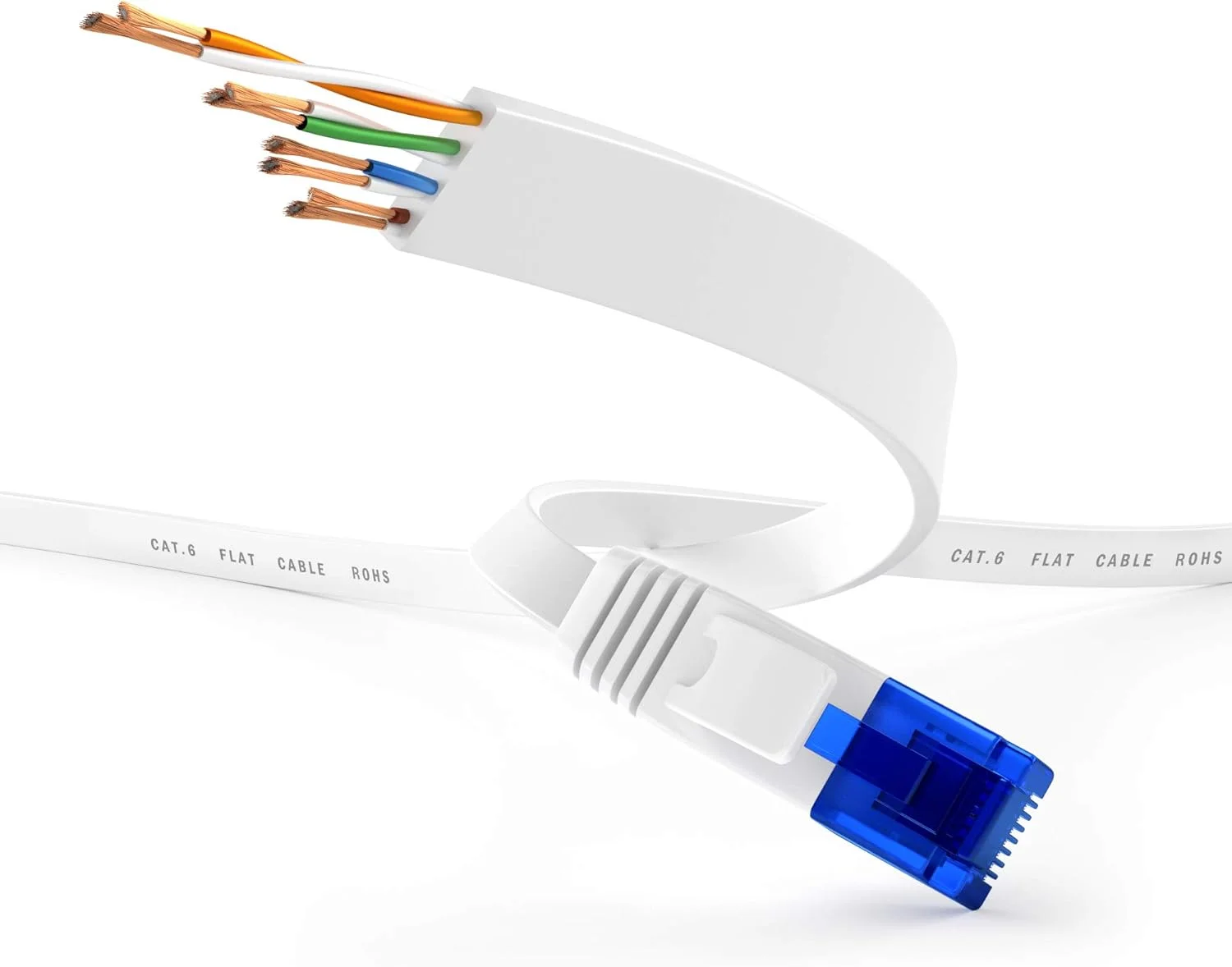 کابل دایرکت - کابل اترنت و سیم شبکه تخت - 7.6 متر - کابل گیگابیتی RJ45 - بسیار انعطاف پذیر، مناسب برای نصب دائمی - ایده آل برای شبکه ها/LAN ها؛ مشکی/آبی