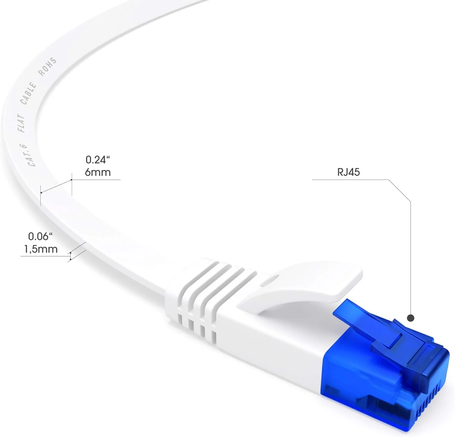 کابل دایرکت - کابل اترنت و سیم شبکه تخت - 7.6 متر - کابل گیگابیتی RJ45 - بسیار انعطاف پذیر، مناسب برای نصب دائمی - ایده آل برای شبکه ها/LAN ها؛ مشکی/آبی