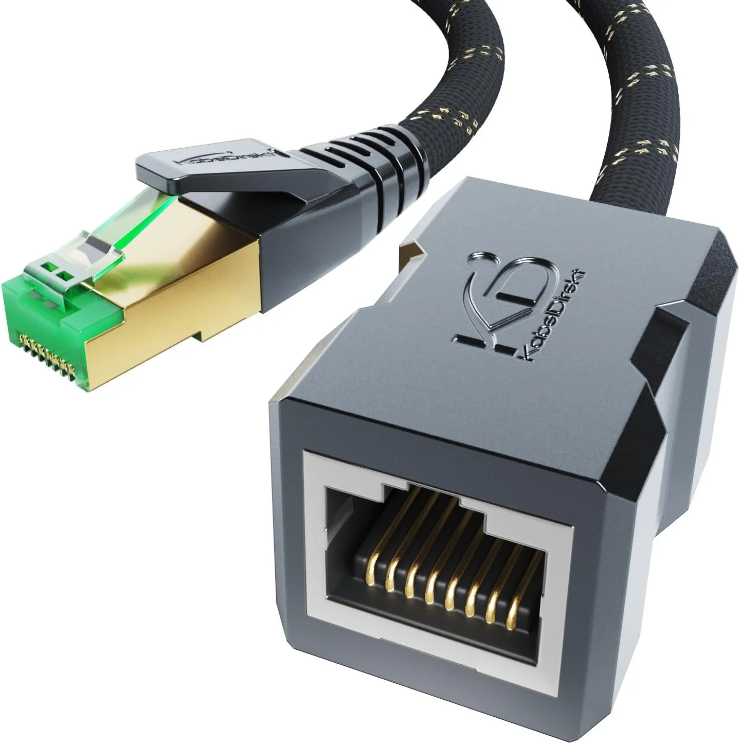 کابل افزایش طول اترنت با طراحی ضد شکستگی و بافت محافظ - 3 متری (کابل اترنت CAT 7 نر به ماده، کابل های شبکه را با سرعت انتقال کامل افزایش می دهد - 10 گیگابیت بر ثانیه، محافظ SF/FTP) - CableDirect