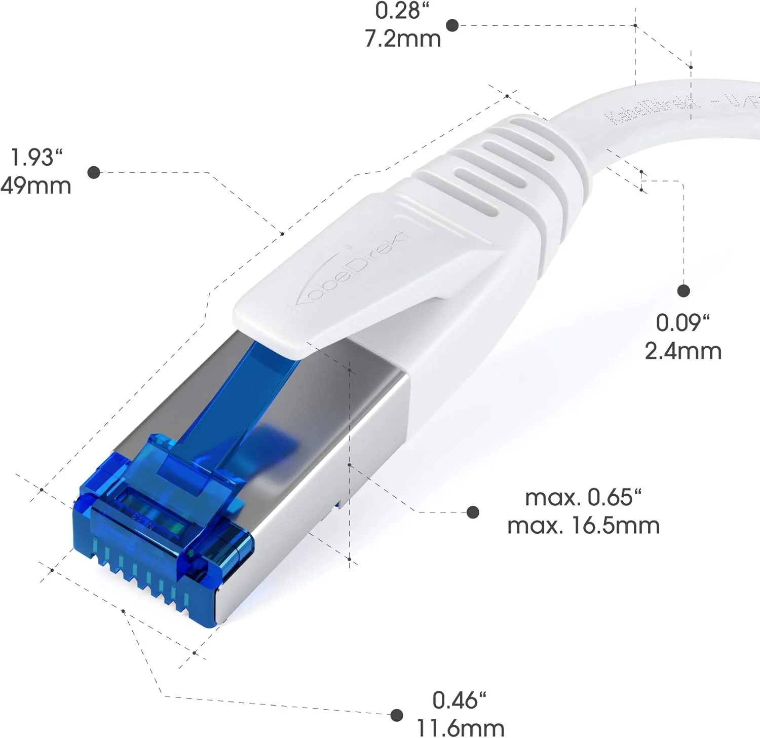 کابل اترنت Cat 7 تخت با طراحی ضد شکستگی، کابل اینترنت/LAN - 10 متری (حداکثر سرعت فیبر نوری 10 گیگابیت بر ثانیه، بسیار انعطاف پذیر و مناسب برای نصب دائمی، RJ45، سفید) - توسط CableDirect