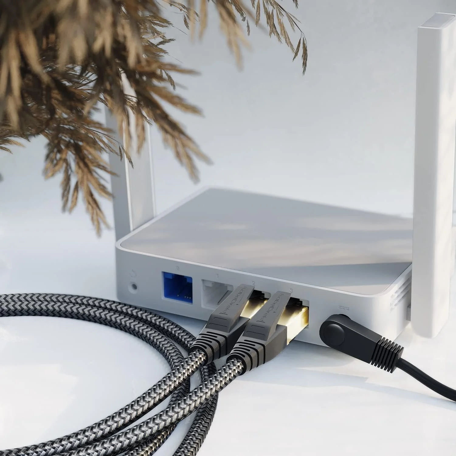 کابل شبکه KabelDirekt – Cat 8 با طراحی بافته شده انعطاف پذیر و مقاوم در برابر شکستگی – 2x 1 متری (کابل LAN/Ethernet، کانکتور RJ45، انتقال بالاترین نرخ داده تا 40 گیگابیت بر ثانیه، برای بازی/PS5/Xbox)