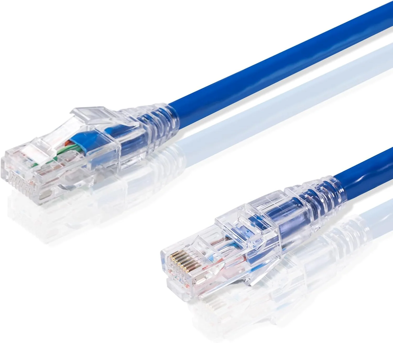 کابل پچ 0.5 متری Cat.6 UTP کیو اس اف پی تک، کابل شبکه اینترنت مسی لخت 24AWG، کابل شبکه گیگابیتی برای کامپیوتر گیمینگ، توسعه دهنده وای فای، روتر، ایکس باکس، کامپیوتر، آبی