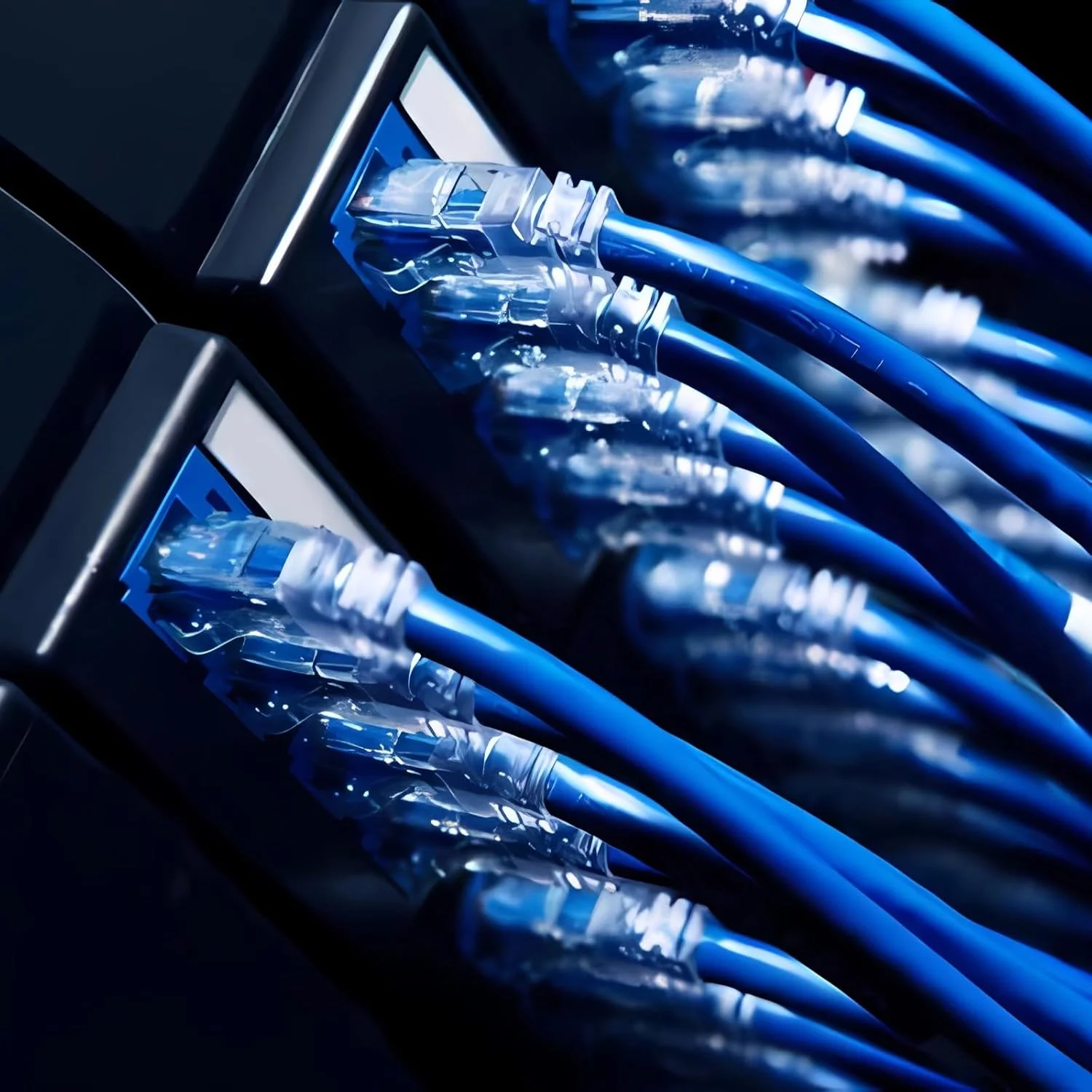 QSFPTEK 2 عدد کابل پچ Cat.6 UTP به طول 0.5 متر، کابل LAN اینترنت مسی لخت 24AWG، کابل شبکه گیگابیتی برای رایانه شخصی گیمینگ، توسعه دهنده WiFi، روتر، X Box، کامپیوتر، آبی
