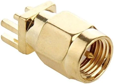کابل های کامپیوتر CHENCHUAN 10 عددی روکش طلا SMA نر جک سوکت PCB لبه نصب لحیم 0.62 اینچ آداپتور اتصال RF آنتن شبکه Wifi