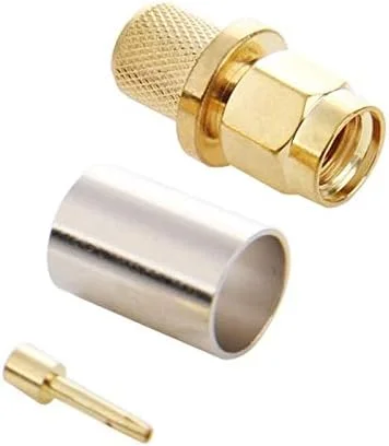 کابل های کامپیوتر CHENCHUAN، 10 عدد کانکتور آداپتور RF با روکش طلا RP-SMA نر پین کرمپ آنتن شبکه وای فای