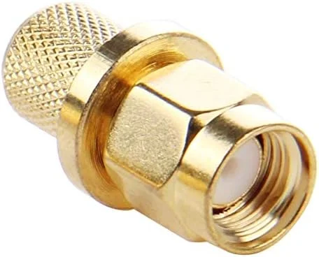 کابل های کامپیوتر CHENCHUAN، 10 عدد کانکتور آداپتور RF با روکش طلا RP-SMA نر پین کرمپ آنتن شبکه وای فای