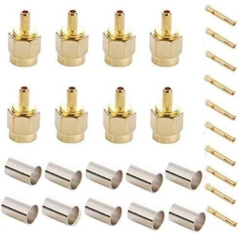 کابل های کامپیوتر CHENCHUAN، 10 عدد کانکتور آداپتور RF پلاگین RP-SMA نر با پین روکش طلا برای آنتن شبکه وای فای