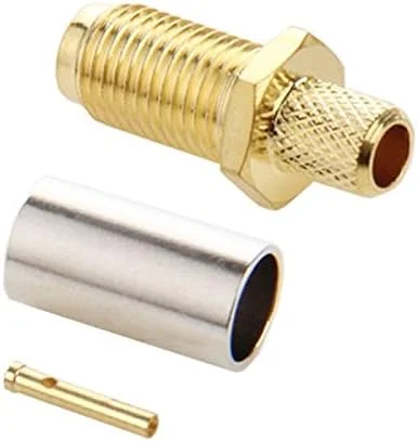 کابل های کامپیوتر CHENCHUAN، 10 عدد کانکتور RF کریمپ RP-SMA ماده با روکش طلا، آداپتور برای کابل RG58 / RG400 / RG142 / LMR195، آنتن شبکه وای فای