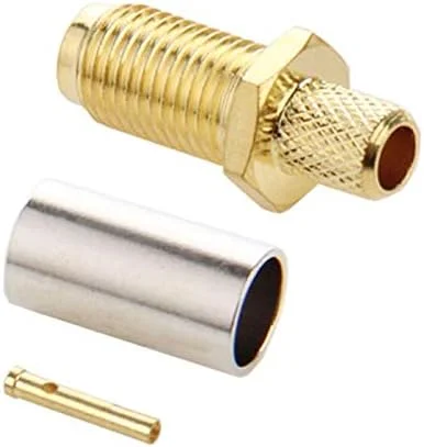 کابل های کامپیوتر CHENCHUAN، 10 عدد کانکتور RF کریمپ RP-SMA ماده با روکش طلا، آداپتور برای کابل RG58 / RG400 / RG142 / LMR195، آنتن شبکه وای فای