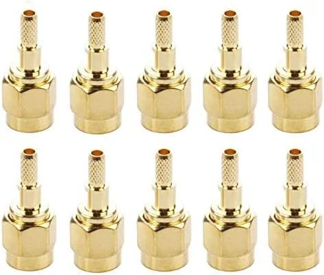 کابل های کامپیوتر CHENCHUAN، 10 عدد کانکتور SMA نر صاف با روکش طلا برای کابل RG174 / RG188 / RG316 / LMR100، آنتن شبکه وای فای