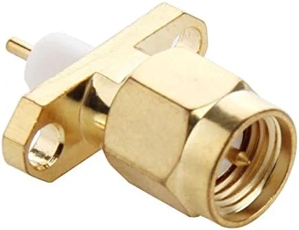 کابل های کامپیوتر CHENCHUAN 10 عدد SMA نر با روکش طلا، اتصال دهنده لحیم کاری دی الکتریک کوتاه نصب شده روی پنل 2 سوراخ، آداپتور آنتن شبکه وای فای