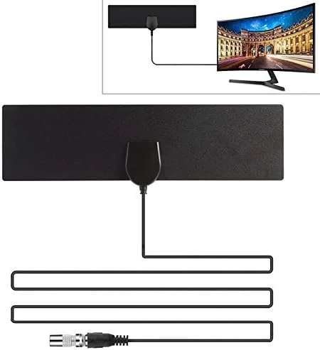 آنتن تلویزیون داخلی دیجیتال HDTV با برد 80 مایل و تقویت کننده 28dBi مدل CHENCHUAN به همراه کابل کواکسیال 4 متری