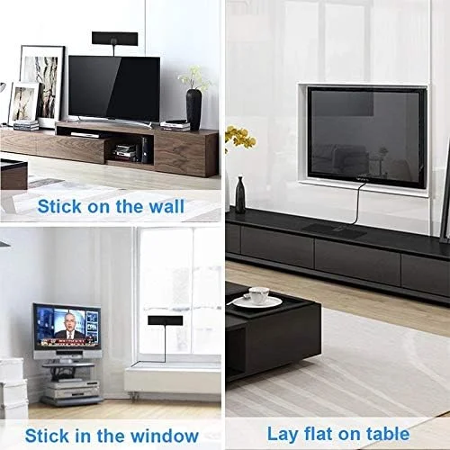 آنتن تلویزیون داخلی دیجیتال HDTV با برد 80 مایل و تقویت کننده 28dBi مدل CHENCHUAN به همراه کابل کواکسیال 4 متری