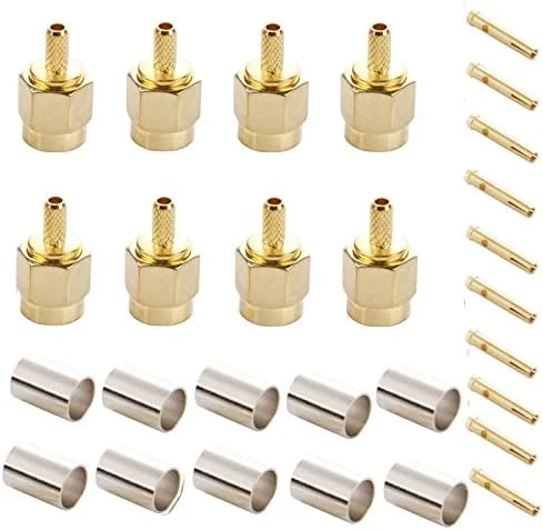 کابل های کامپیوتر CHENCHUAN، 10 عدد کانکتور آداپتور RF پلاگین RP-SMA نر با روکش طلا برای آنتن شبکه وای فای