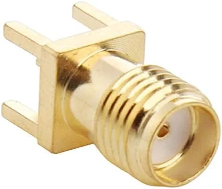 کابل های کامپیوتر CHENCHUAN 10 عدد کانکتور آداپتور RF مربعی PCB نصب شده روی پنل SMA مادگی با روکش طلا، آنتن شبکه وای فای