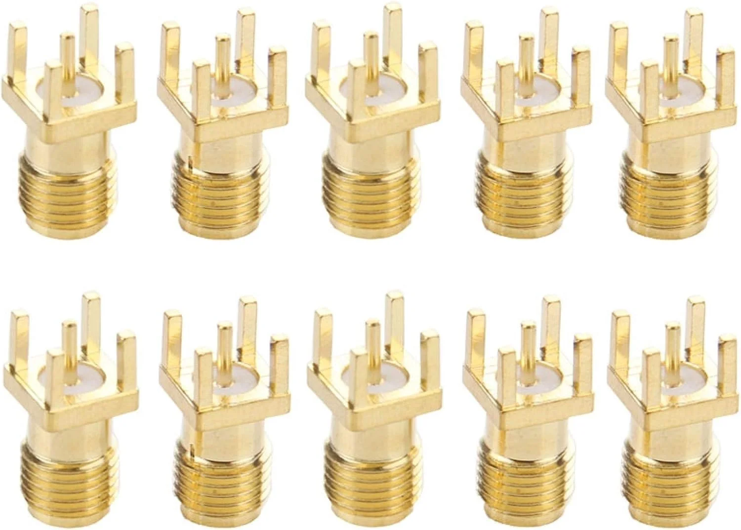 کابل های کامپیوتر CHENCHUAN 10 عدد کانکتور آداپتور RF مربعی PCB نصب شده روی پنل SMA مادگی با روکش طلا، آنتن شبکه وای فای