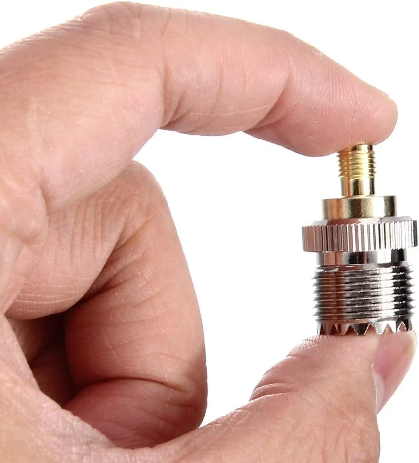 CHENCHUAN کابل های کامپیوتر آداپتور SMA Female به UHF Female کواکسیال (نقره ای) آنتن شبکه وای فای