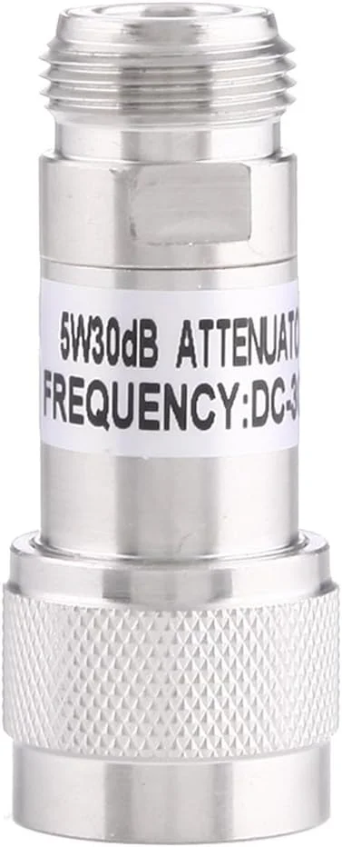 کابل های کامپیوتر CHENCHUAN تضعیف کننده فرکانس 5W 30dBi N مادگی به N نری DC-13GHz (نقره ای) آنتن شبکه Wifi (رنگ: نقره ای)