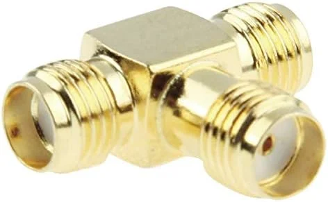کابل های کامپیوتر CHENCHUAN آداپتور SMA Female به 2 SMA Female با روکش طلا (طلایی) آنتن شبکه وای فای