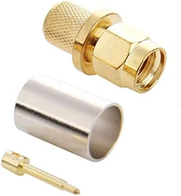 کابل های کامپیوتر CHENCHUAN، 10 عدد کانکتور آداپتور RF با روکش طلا SMA Male Plug Crimp برای کابل RG58 / RG400 / RG142 / LMR195، آنتن شبکه وای فای
