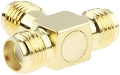 کابل های کامپیوتر CHENCHUAN آداپتور SMA Female به 2 SMA Female با روکش طلا (طلایی) آنتن شبکه وای فای