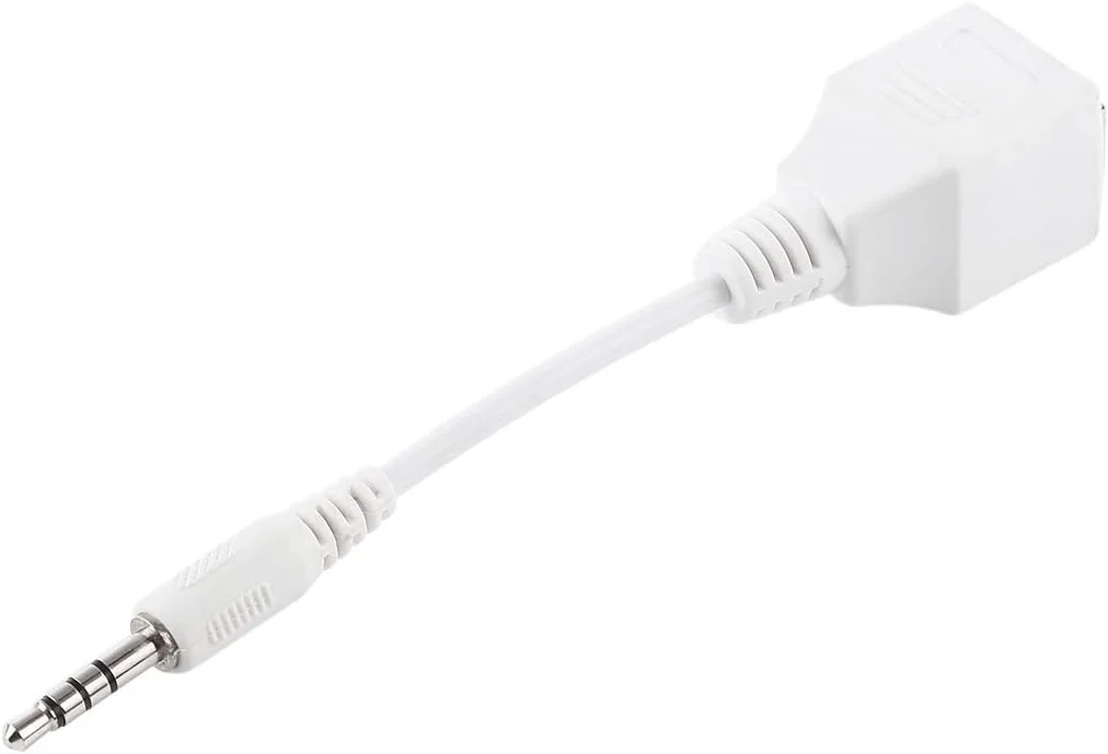 CHENCHUAN لوازم جانبی صوتی خانگی CAT5 RJ45 سوکت به پلاگین نر 3.5 میلی متری 4 پل آداپتور شبکه اترنت LAN صوتی، طول کل: حدود 13 سانتی متر کابل AUX آداپتور کابل صوتی