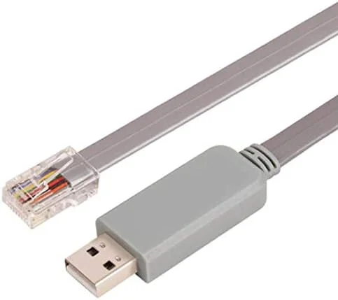 کابل کنسول USB به RJ45 به طول 1.8 متر برای کنسول سیسکو، روترها و سوئیچ های شبکه
